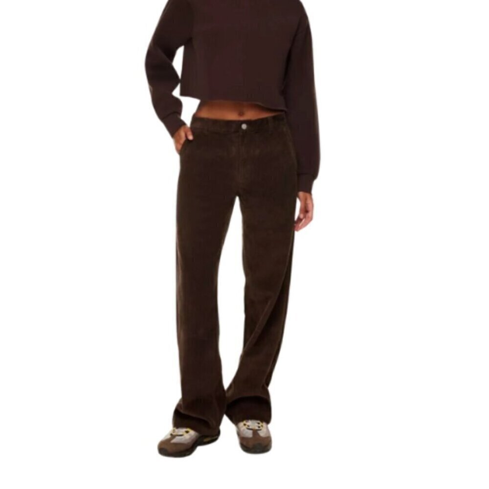 Aritzia Womens TNA 00 Cotton Ribcord Corduroy Brown Pant